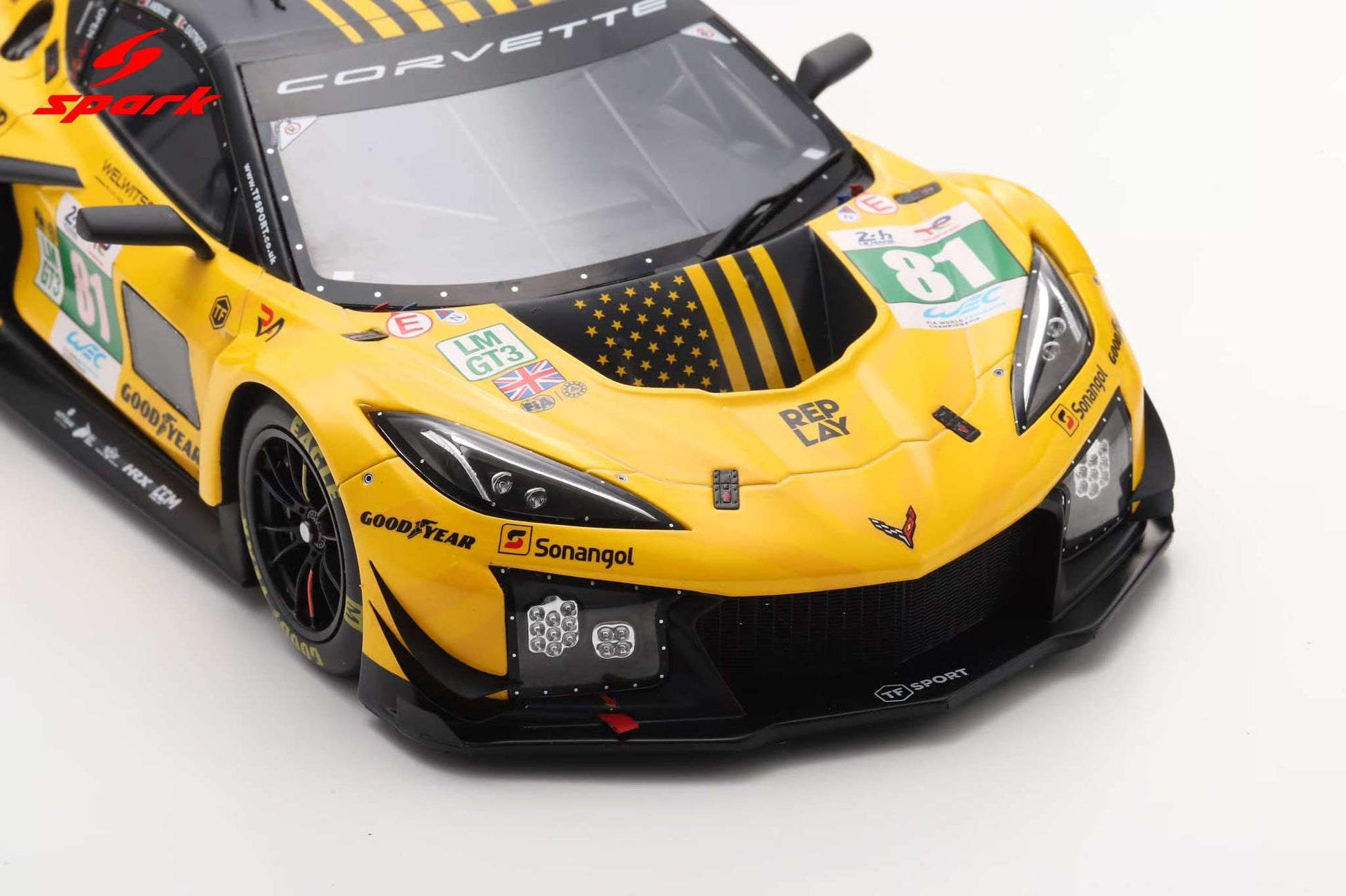 Spark Model Chevrolet Corvette C8 Z06 GT3.R #81 TF Sport 2025 IMSA Le Mans 24hrs 1:18 WITH DISPLAY STM Diecast Default Title Default Title-