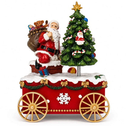 Spinning Christmas Tree Musical Box on Wheels Cartsfy Inc.