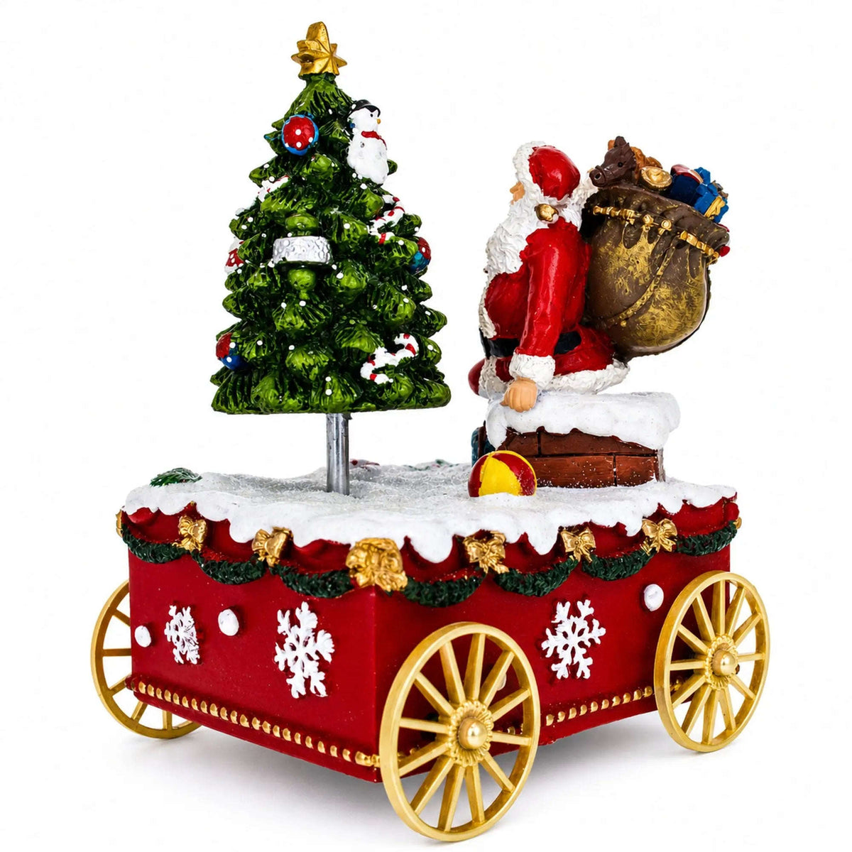 Spinning Christmas Tree Musical Box on Wheels Cartsfy Inc.
