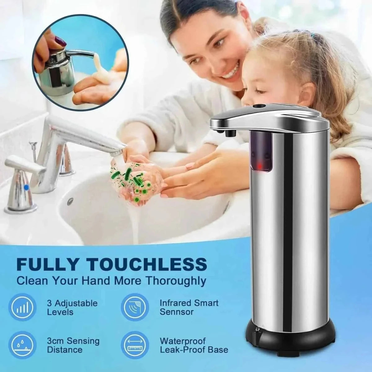 Stainless Steel Automatic Soap Dispenser - Cartsfy Inc.