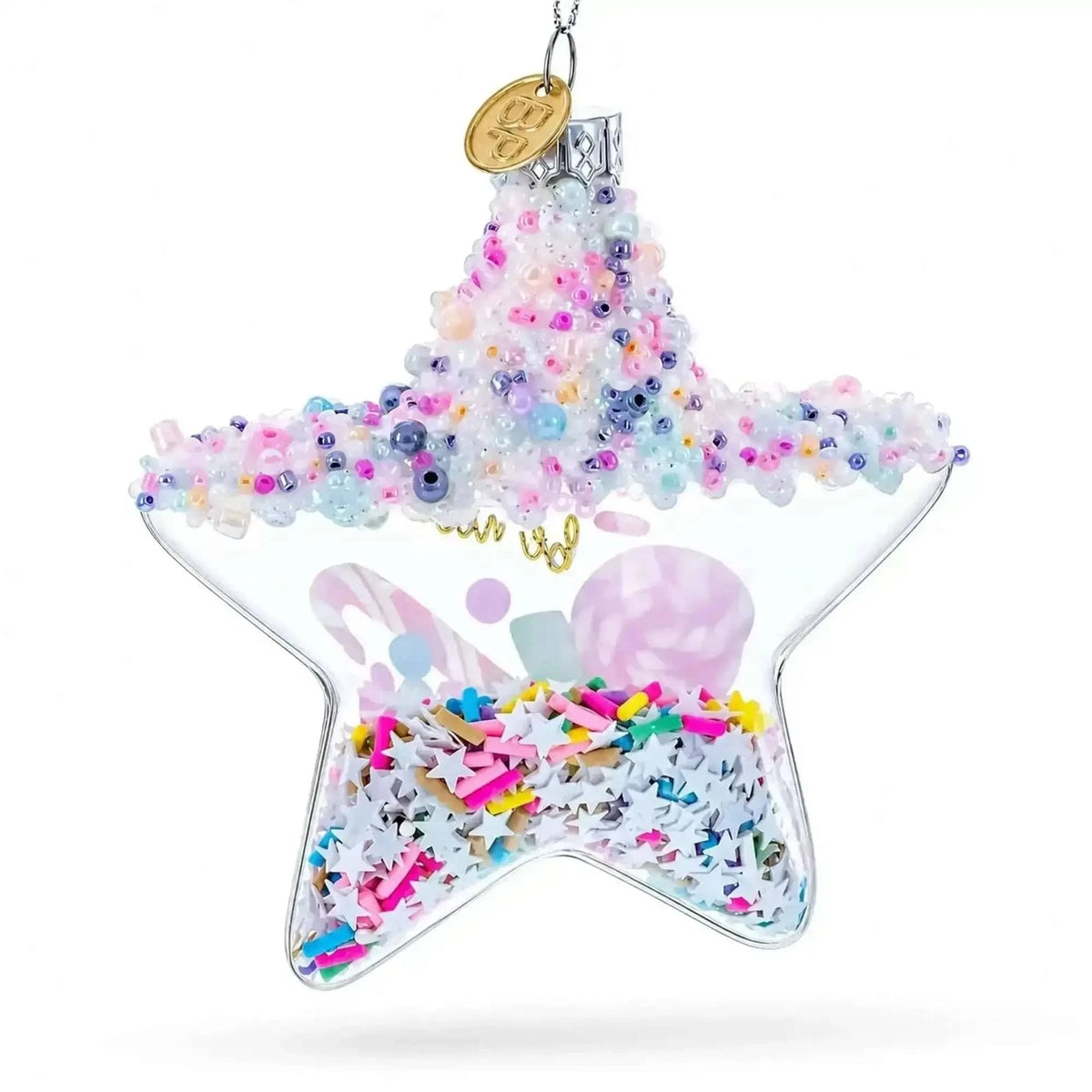 Sugar Star with Shakable Sprinkles Glass Christmas Ornament Cartsfy Inc.