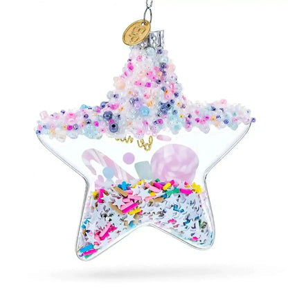 Sugar Star with Shakable Sprinkles Glass Christmas Ornament Cartsfy Inc.