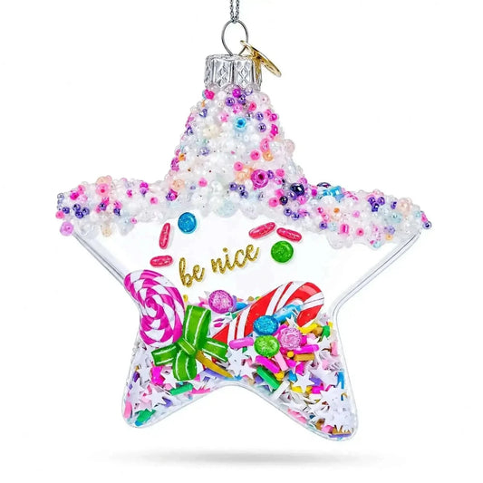 Sugar Star with Shakable Sprinkles Glass Christmas Ornament Cartsfy Inc.