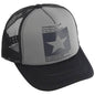 Unisex baseball cap, gray front panel with star graphic and black mesh back