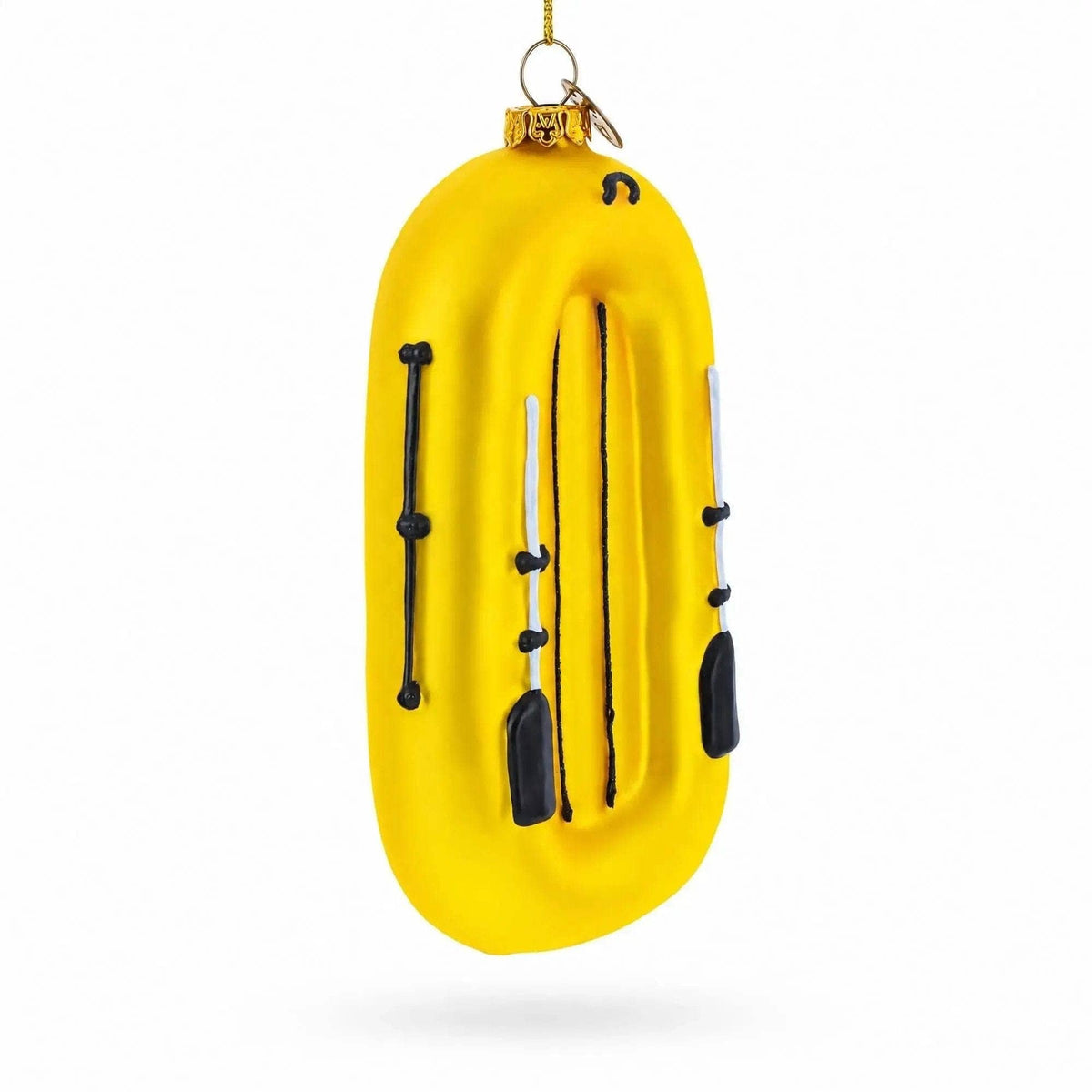 Sunny Yellow Rubber Boat Glass Christmas Ornament BestPysanky Default Title Default Title-