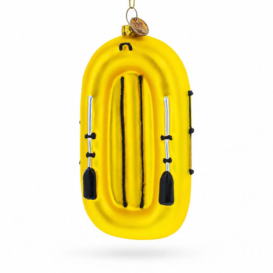 Sunny Yellow Rubber Boat Glass Christmas Ornament BestPysanky Default Title Default Title-