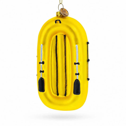 Sunny Yellow Rubber Boat Glass Christmas Ornament BestPysanky Default Title Default Title-