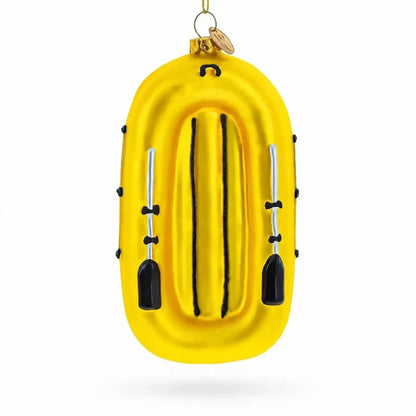 Sunny Yellow Rubber Boat Glass Christmas Ornament Cartsfy Inc.