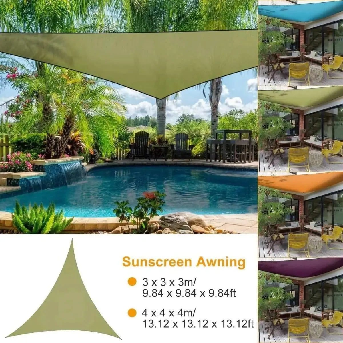 Sunshade Patio Cover Shade Canopy DailySale Army Green / 11" Army Green / 13" Orange / 11" Army Green / 11"-Army Green / 13"-Orange / 11"-Orange / 13"-Blue / 11"-Blue / 13"-Purple / 11"-Purple / 13"-