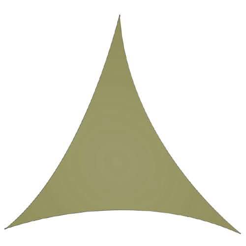 Patio sunshade canopy, olive green triangular sail with curved hem