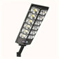 Solar LED street light with double row housing and multiple circular LED modules