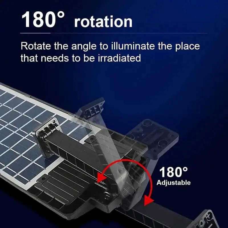Solar LED street light head with adjustable 180 degree rotation mount