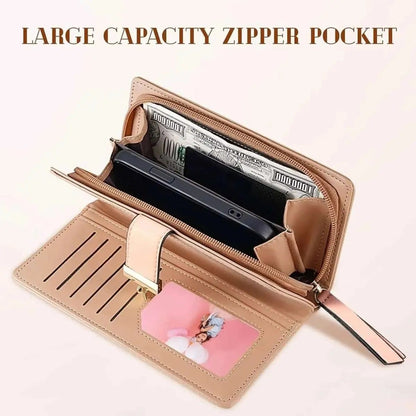 Sweet Cute Women's Long Leaf Bifold Wallet DailySale Pink Black Blue Pink-Black-Blue-Brown-Khaki-