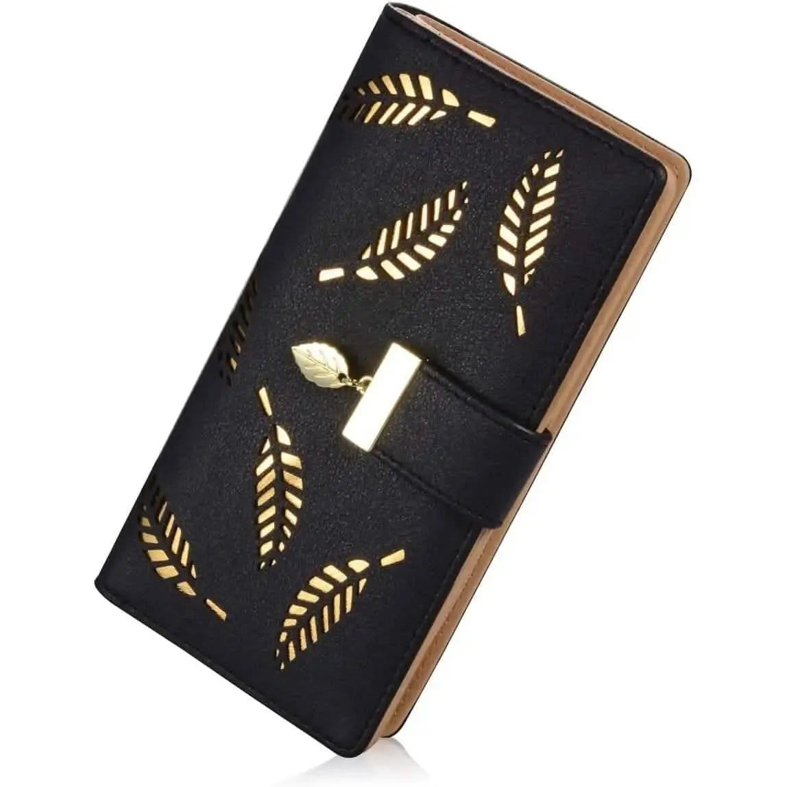 Sweet Cute Women's Long Leaf Bifold Wallet DailySale Pink Black Blue Pink-Black-Blue-Brown-Khaki-