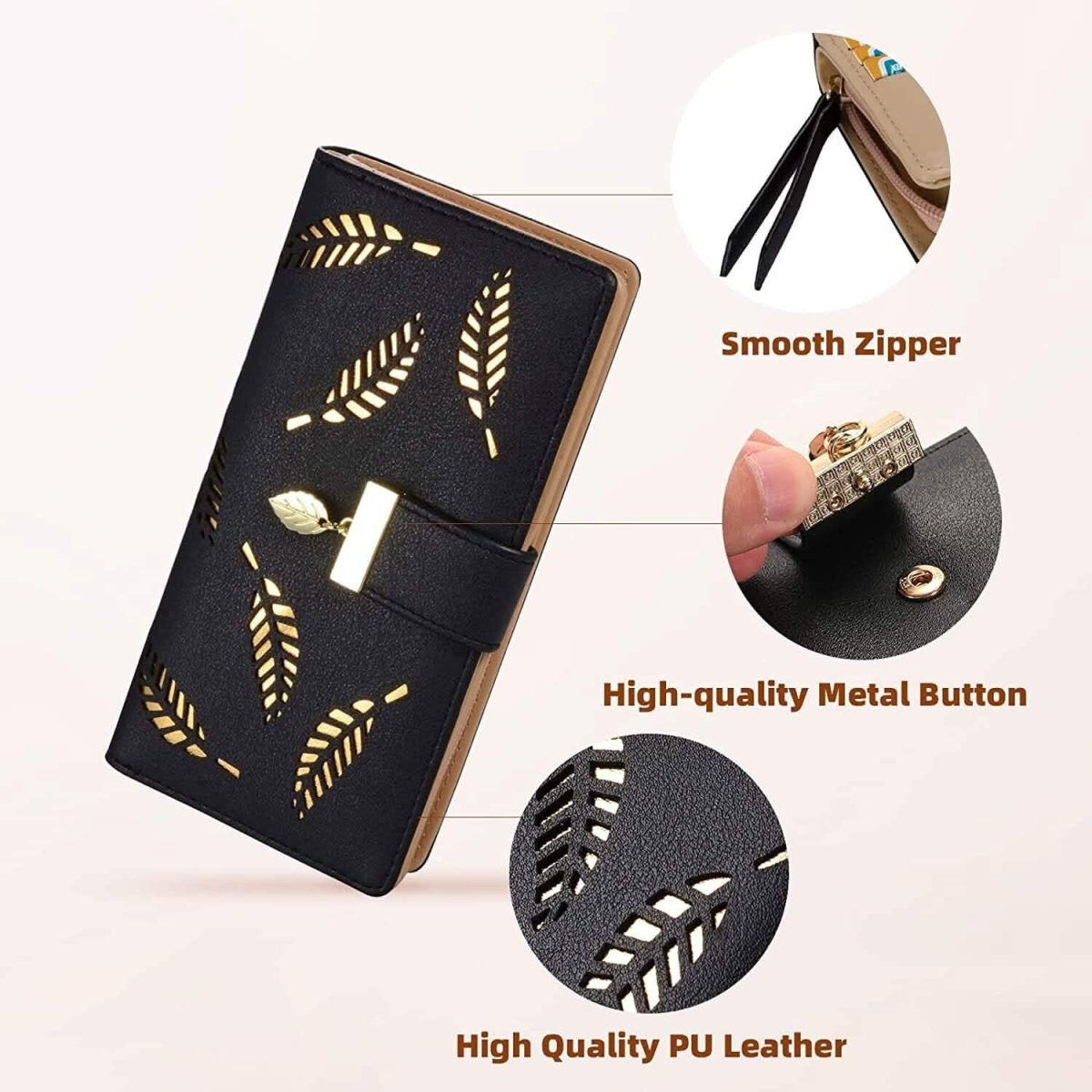 Sweet Cute Women's Long Leaf Bifold Wallet - Cartsfy Inc.