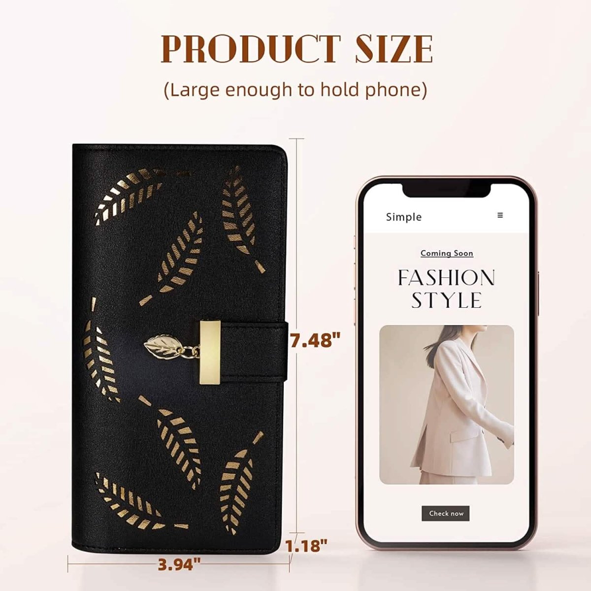 Sweet Cute Women's Long Leaf Bifold Wallet - Cartsfy Inc.