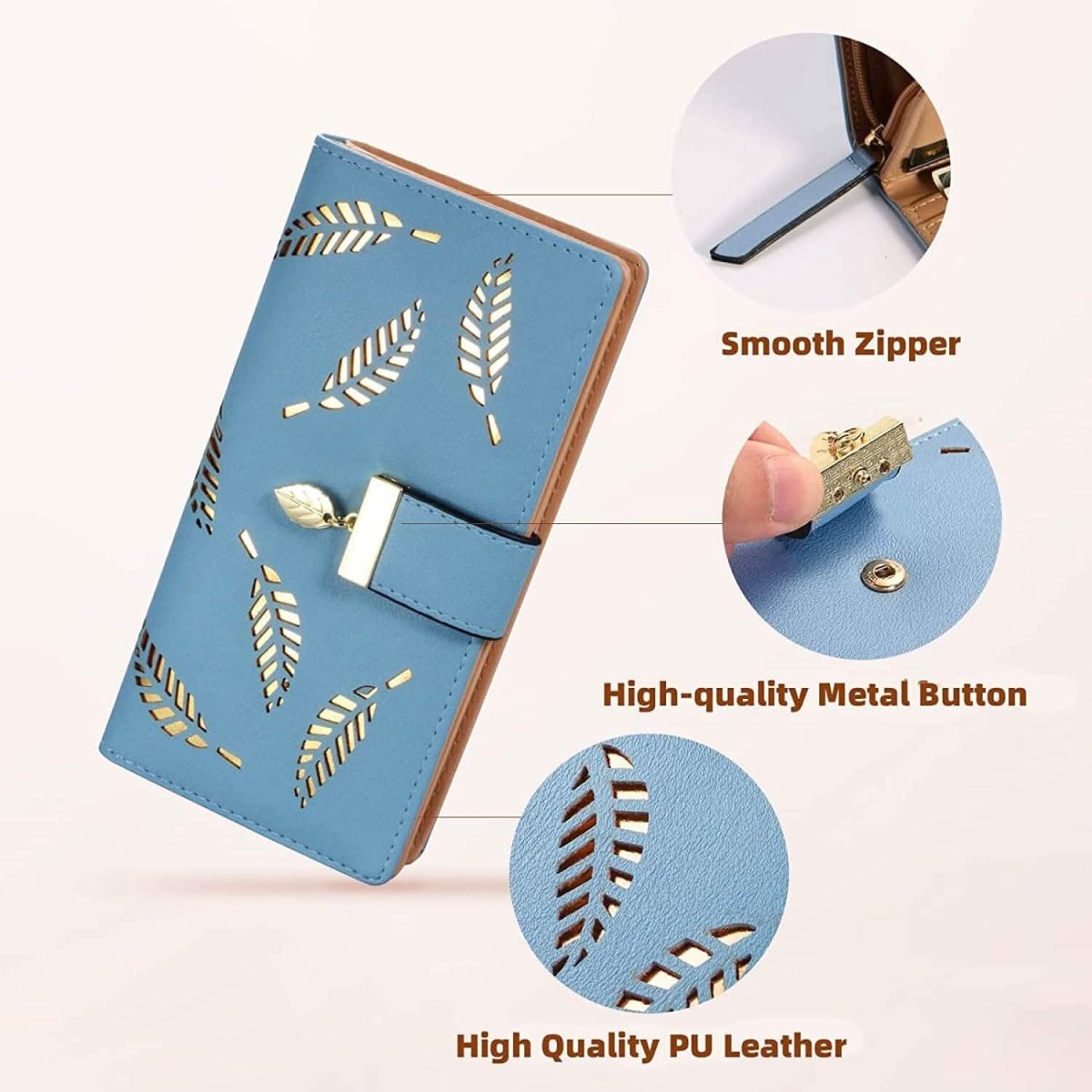 Sweet Cute Women's Long Leaf Bifold Wallet - Cartsfy Inc.