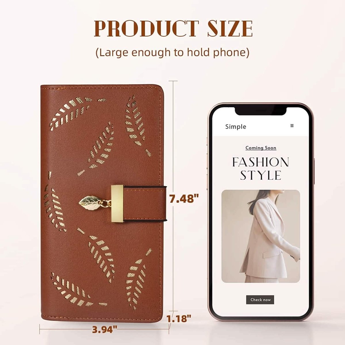 Sweet Cute Women's Long Leaf Bifold Wallet - Cartsfy Inc.