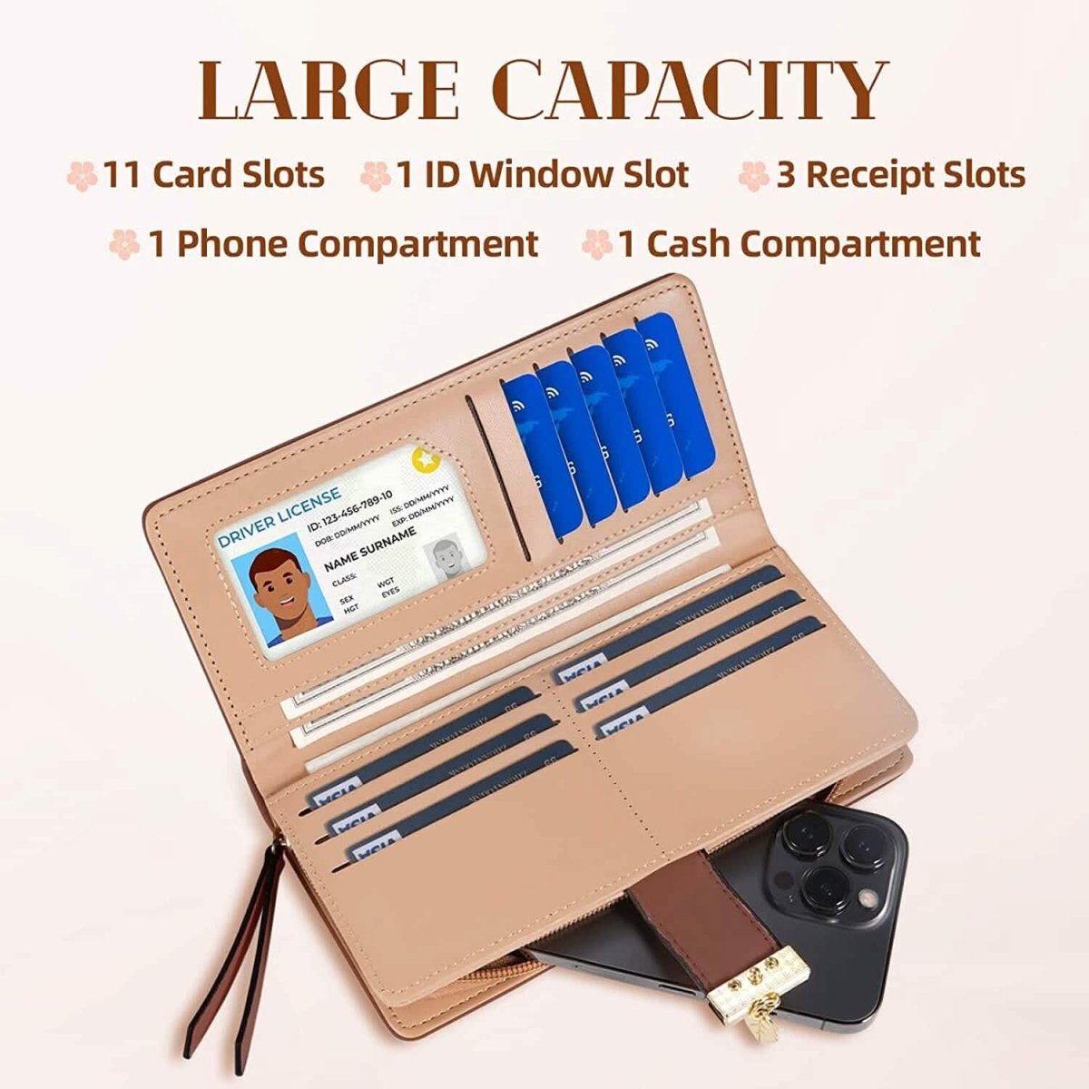 Sweet Cute Women's Long Leaf Bifold Wallet - Cartsfy Inc.