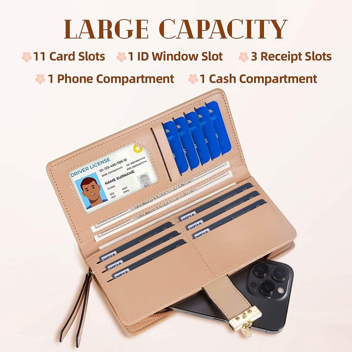 Sweet Cute Women's Long Leaf Bifold Wallet - Cartsfy Inc.