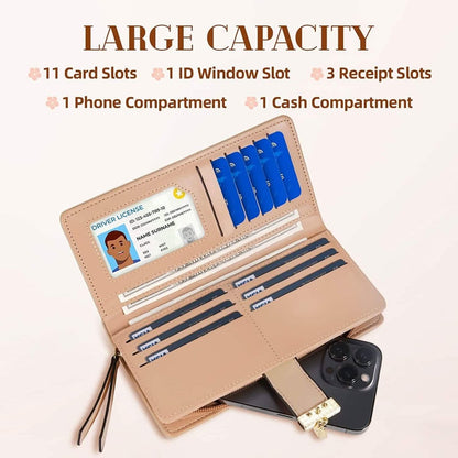 Sweet Cute Women's Long Leaf Bifold Wallet - Cartsfy Inc.