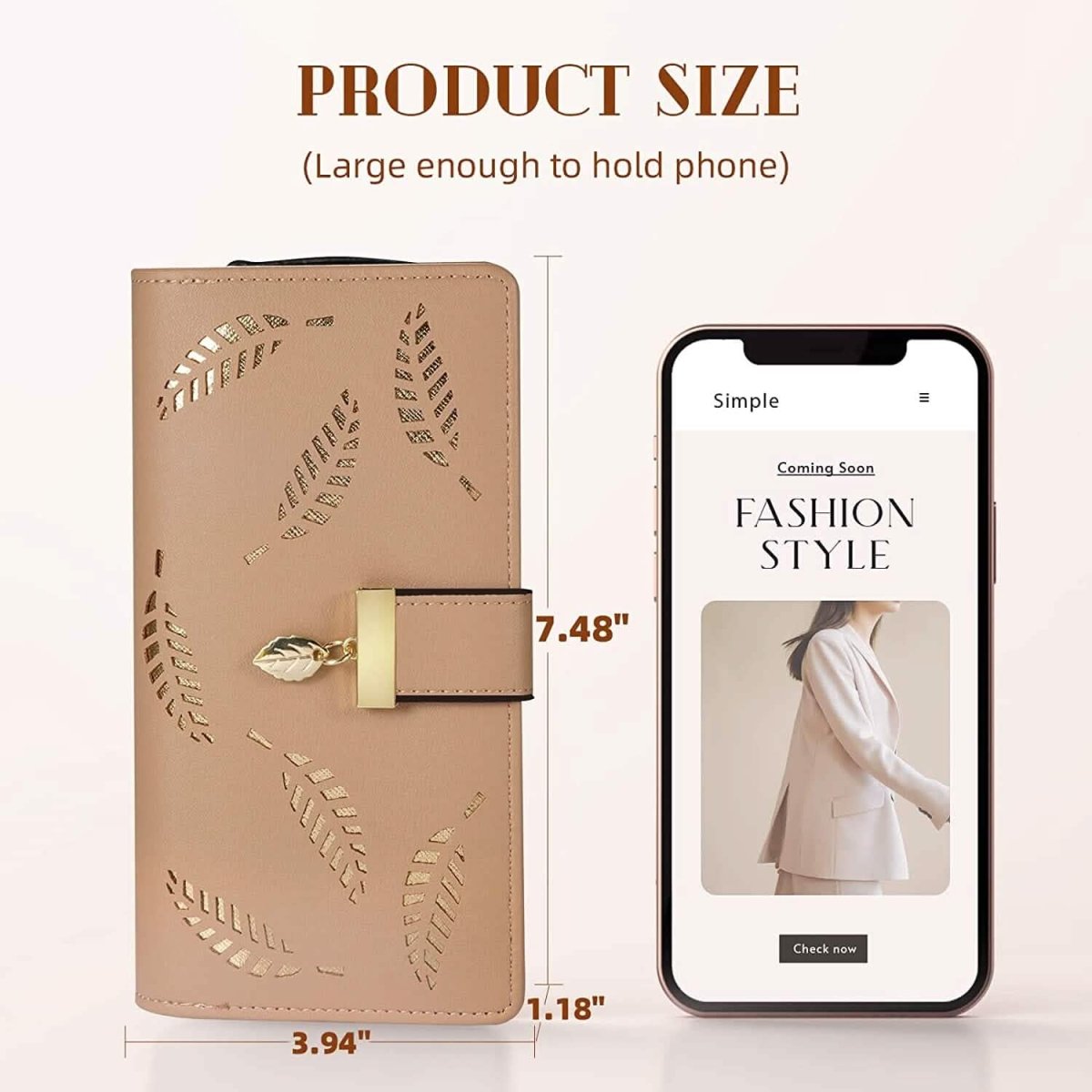 Sweet Cute Women's Long Leaf Bifold Wallet - Cartsfy Inc.