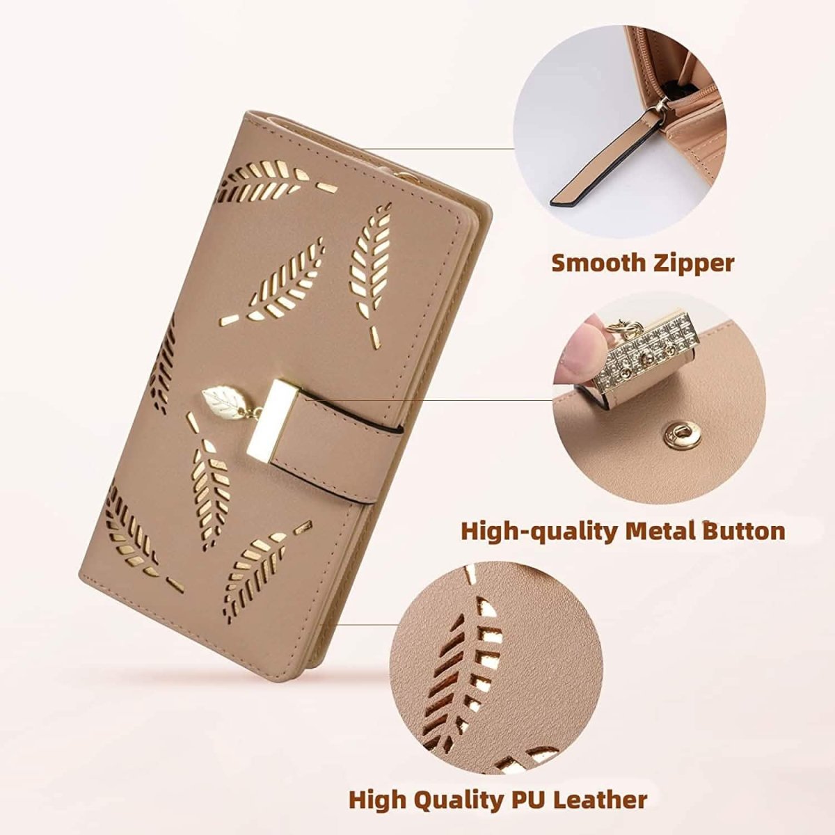 Sweet Cute Women's Long Leaf Bifold Wallet - Cartsfy Inc.