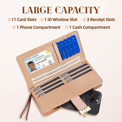 Sweet Cute Women's Long Leaf Bifold Wallet - Cartsfy Inc.