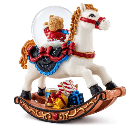 Teddy Bears' Rocking Horse Christmas Water Snow Globe BestPysanky Default Title Default Title-