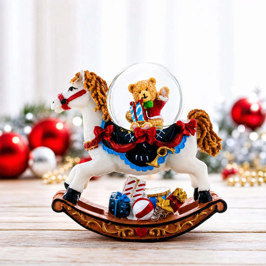 Teddy Bears' Rocking Horse Christmas Water Snow Globe BestPysanky Default Title Default Title-