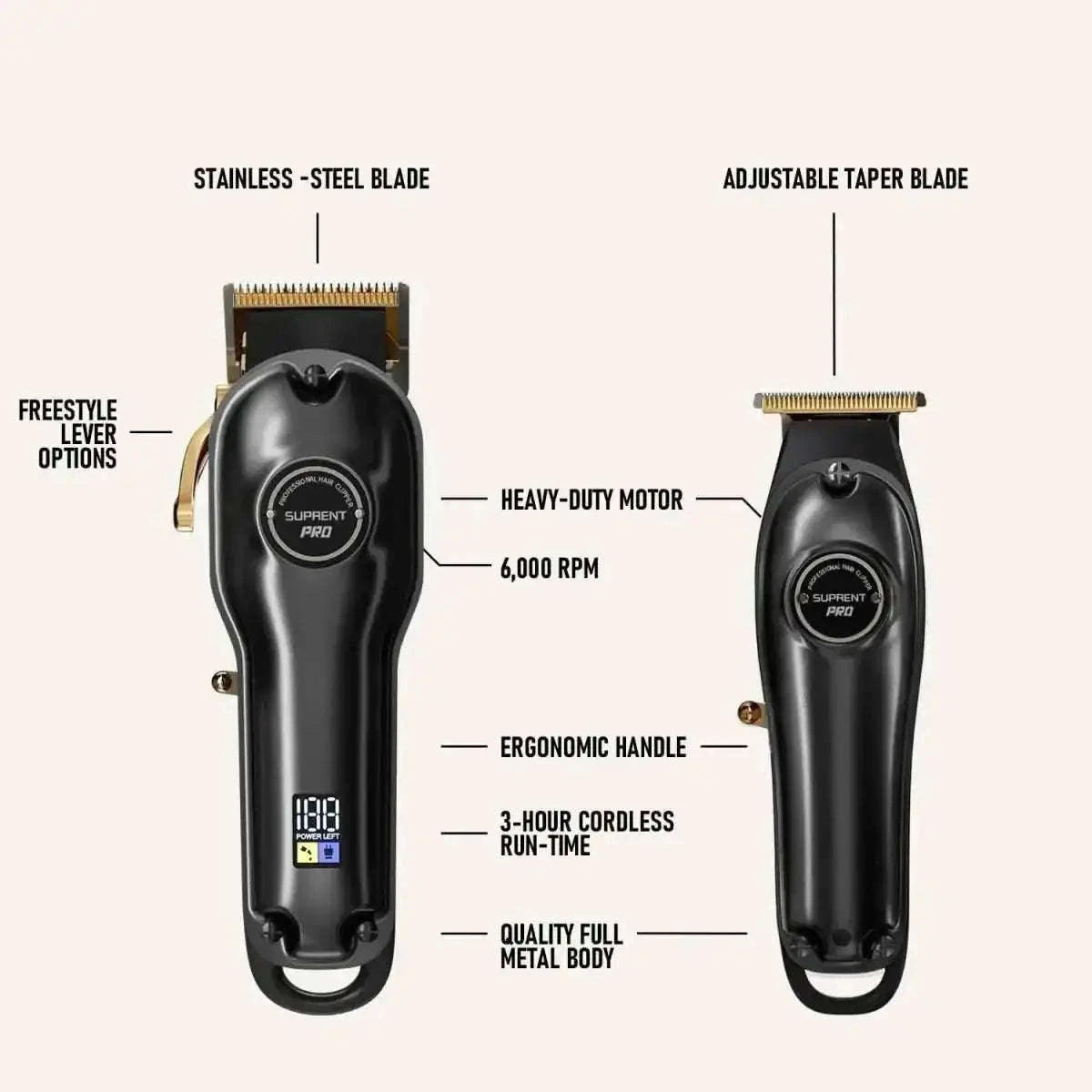 The Black Devil Clipper and Trimmer Set -  HC596BX Cartsfy Inc.