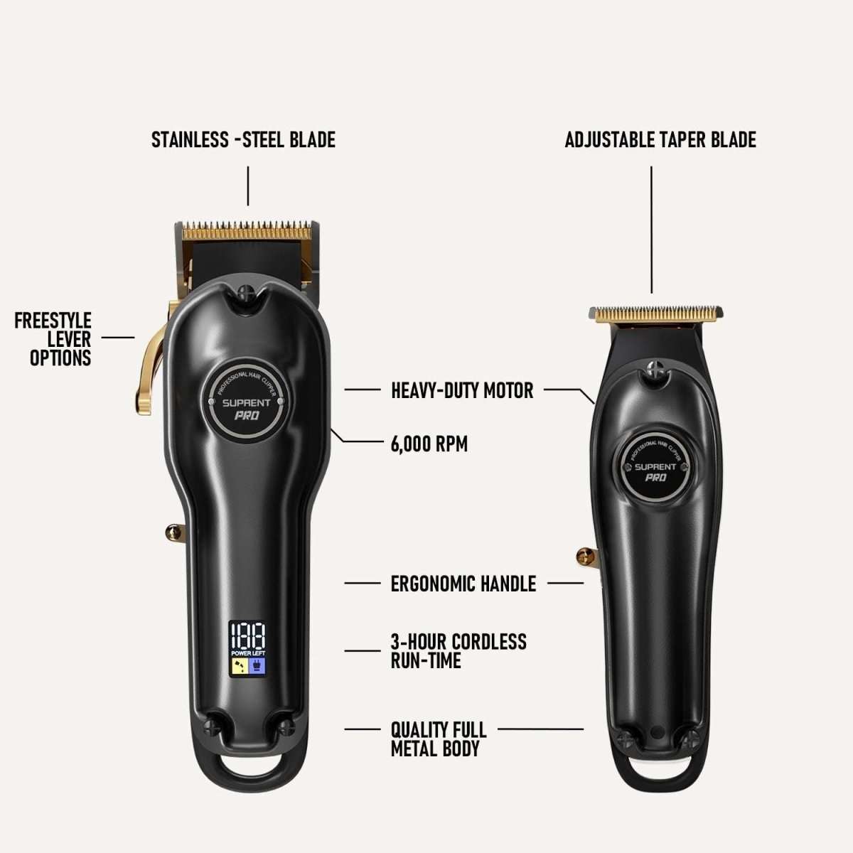 The Black Devil Clipper and Trimmer Set -  HC596BX Cartsfy Inc.