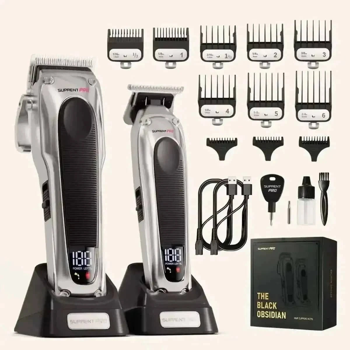 The Black Obsidian Professional Clipper and Trimmer Set - HC776SX Cartsfy Inc.
