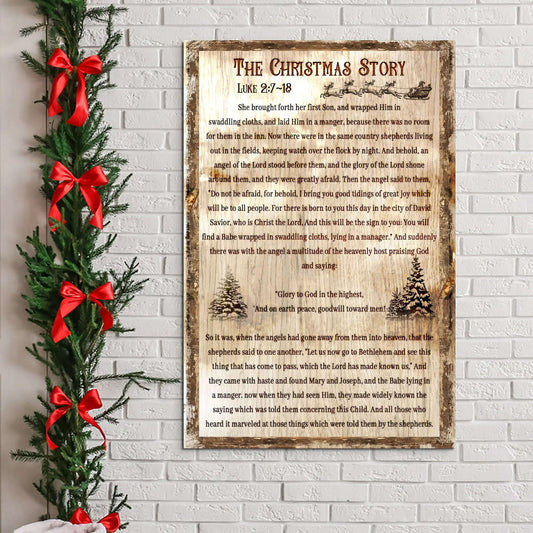 The Christmas Story Sign II Tailored Canvases 18x12 inch Medium Premium Gallery Wrapped 24x16 inch Large Premium Gallery Wrapped 36x24 inch Extra Large Premium Gallery Wrapped 18x12 inch Medium Premium Gallery Wrapped-24x16 inch Large Premium Gallery Wrapped-36x24 inch Extra Large Premium Gallery Wrapped-