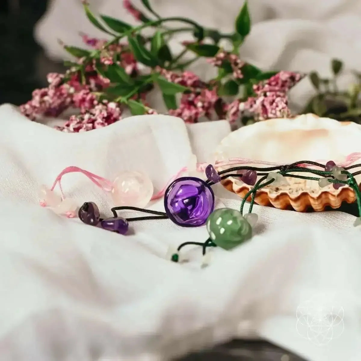The Emotional Healing Anklet Conscious Items Amethyst Aventurine Rose Quartz Amethyst-Aventurine-Rose Quartz-