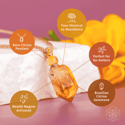 Amber teardrop crystal pendant necklace on a gold-tone chain