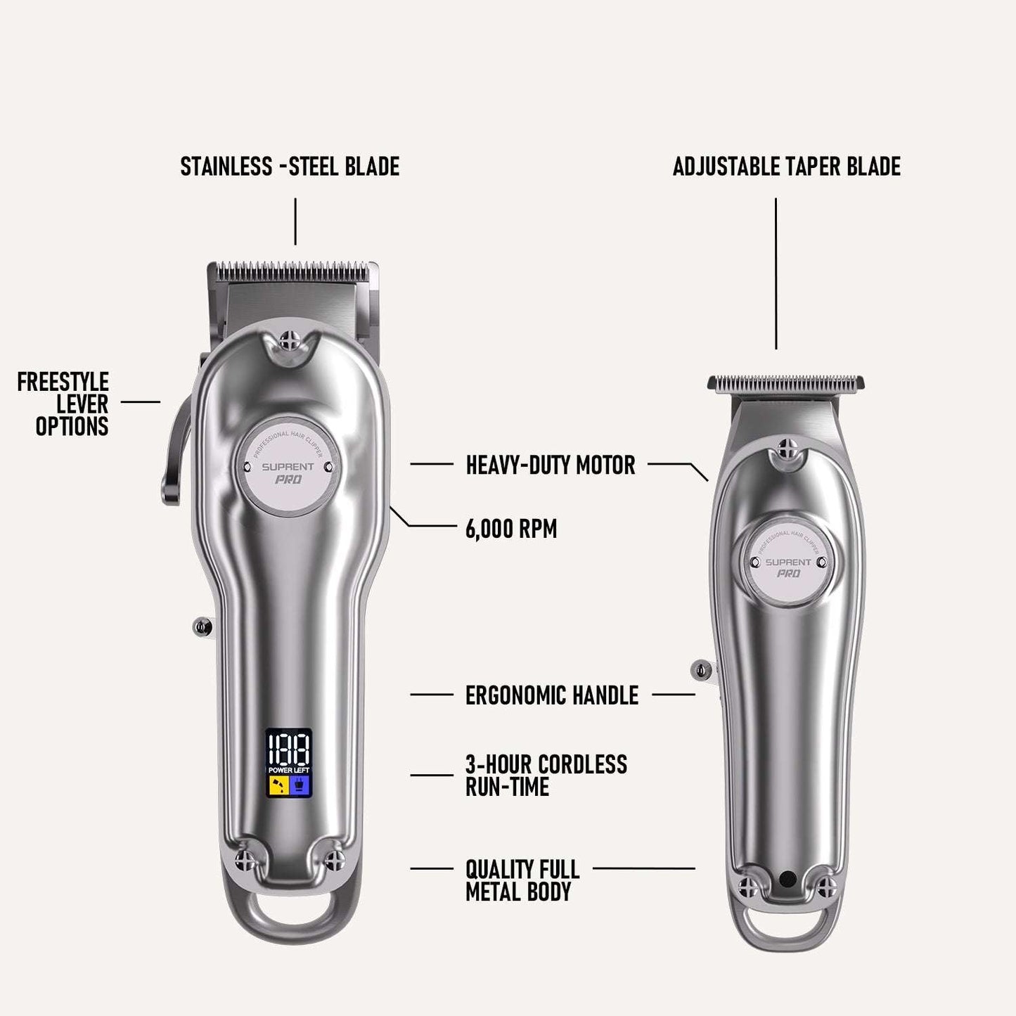 The Silver Knight Professional Clipper and Trimmer Set - HC596SX Cartsfy Inc.