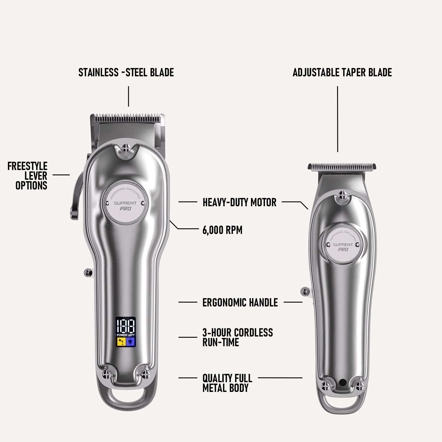 The Silver Knight Professional Clipper and Trimmer Set - HC596SX Cartsfy Inc.