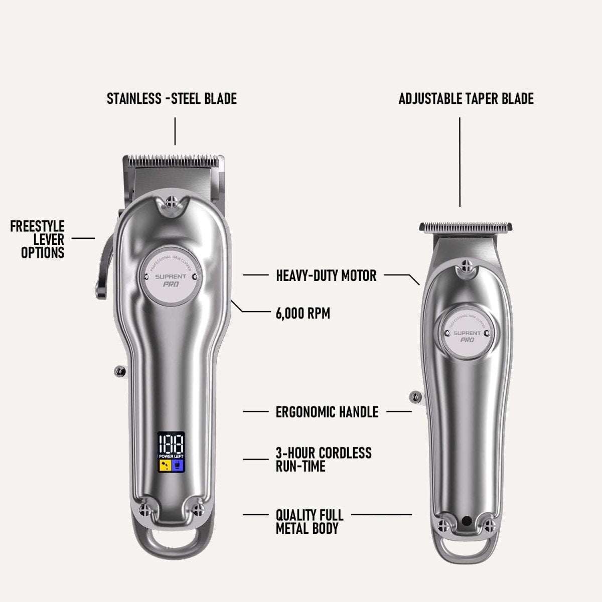 The Silver Knight Professional Clipper and Trimmer Set - HC596SX Cartsfy Inc.