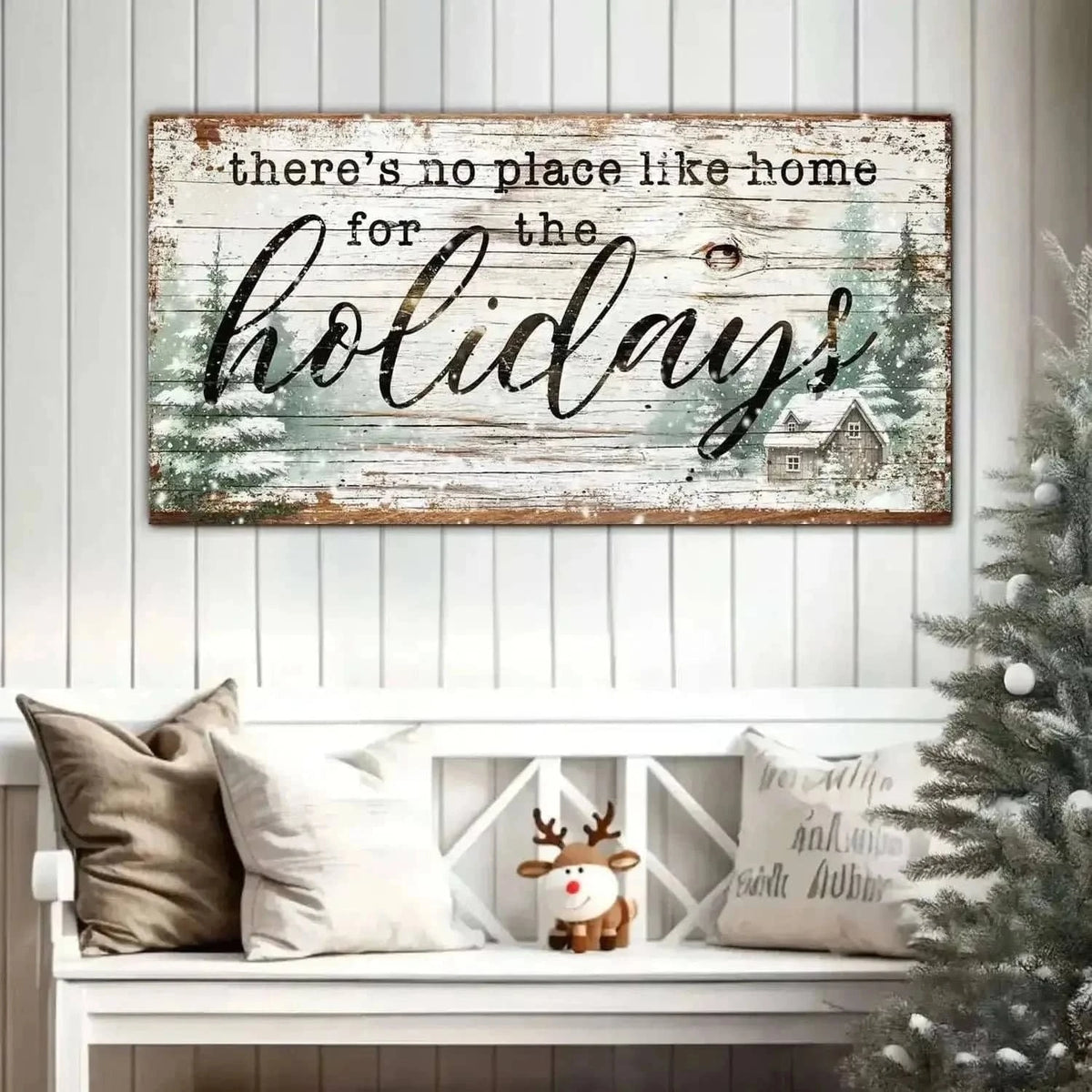 There's No Place Like Home For The Holidays Christmas Sign III Cartsfy Inc.