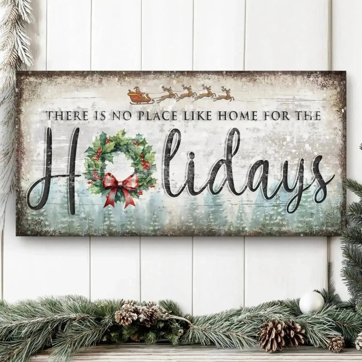 There's No Place Like Home For The Holidays Christmas Sign IV Cartsfy Inc.