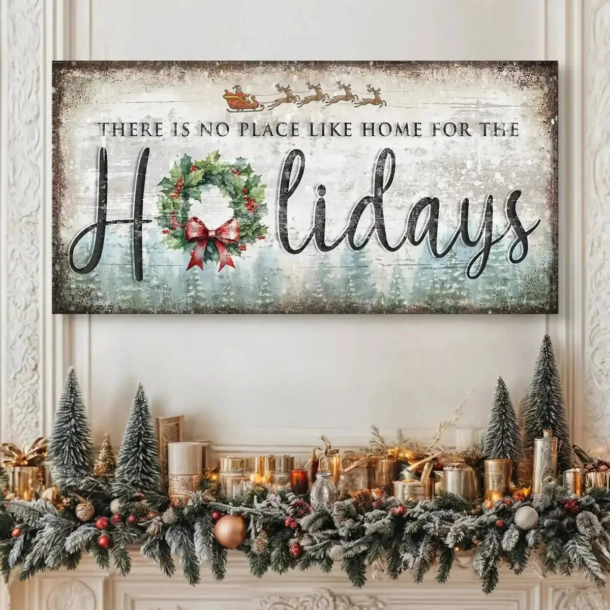 There's No Place Like Home For The Holidays Christmas Sign IV Cartsfy Inc.