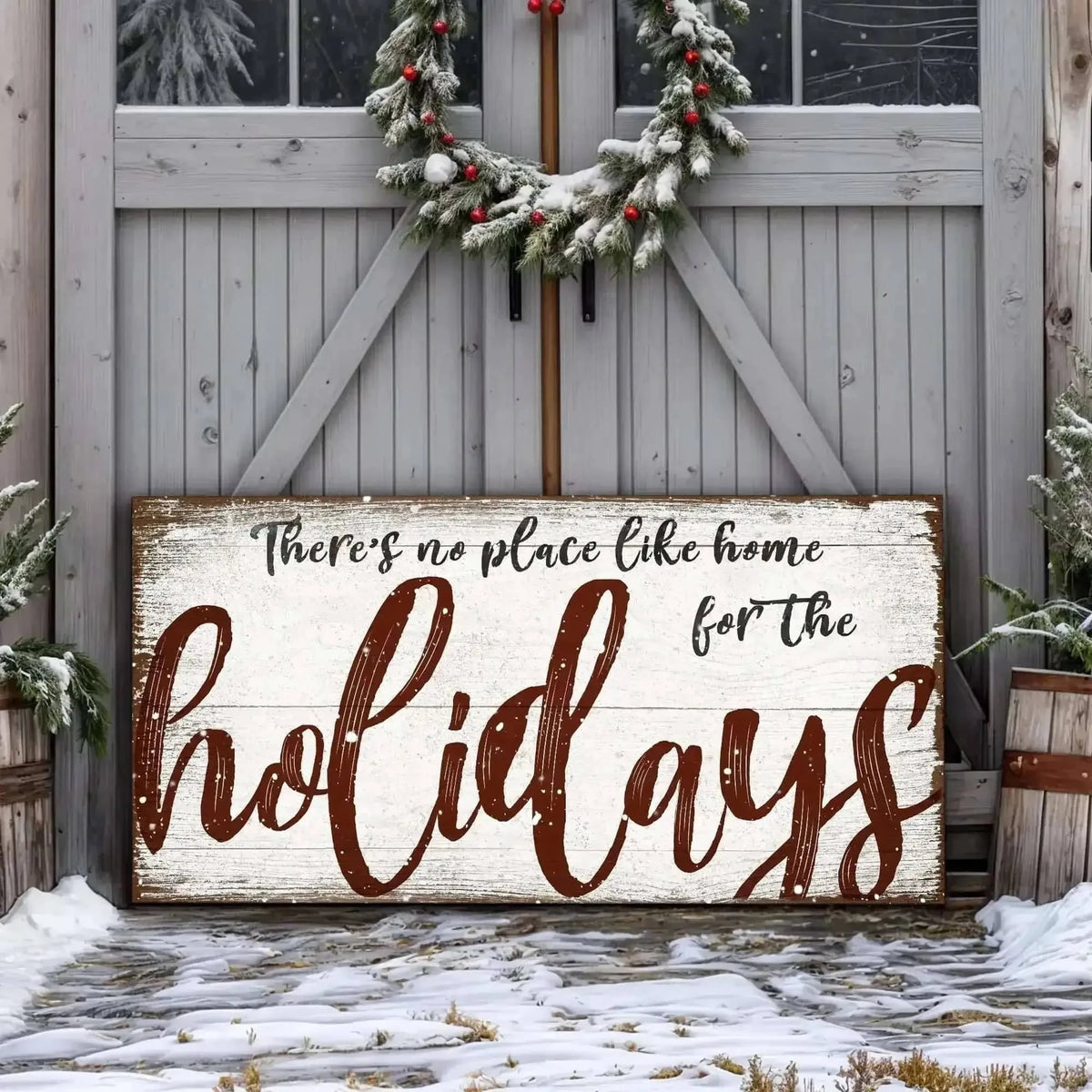 There's No Place Like Home for The Holidays Christmas Sign Cartsfy Inc.