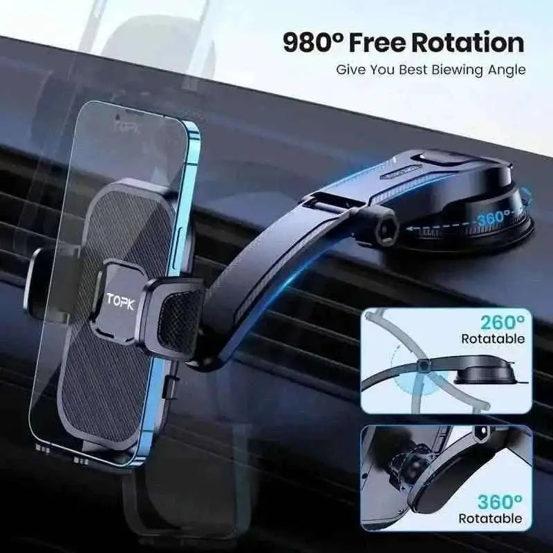 TOPK D38C Car Phone Holder – Adjustable Dashboard Mount Cartsfy Inc.