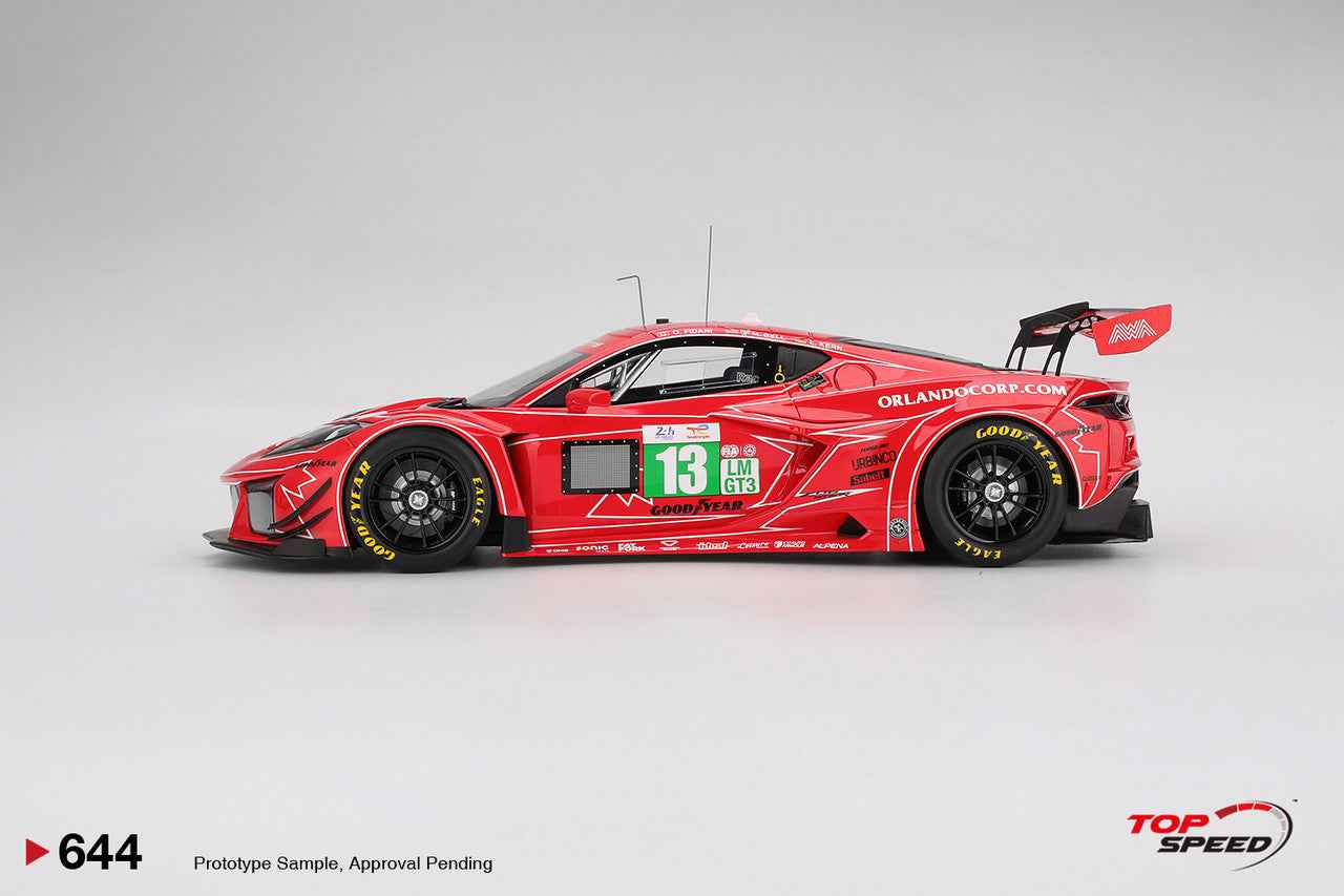 Topspeed Chevrolet Corvette C8 Z06 GT3.R #13 AWA Racing 2025 IMSA Le Mans 24hrs Red 1:18 Cartsfy Inc.