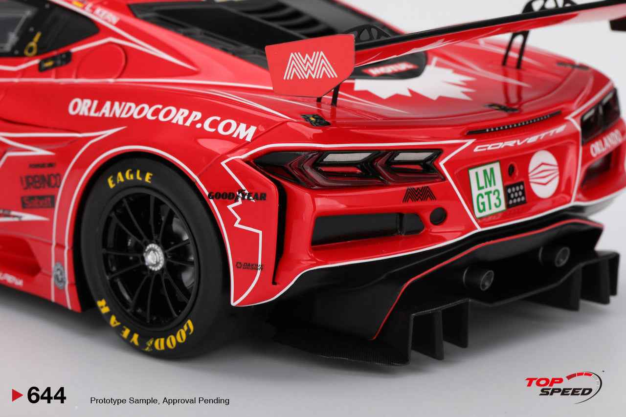 Topspeed Chevrolet Corvette C8 Z06 GT3.R #13 AWA Racing 2025 IMSA Le Mans 24hrs Red 1:18 Cartsfy Inc.