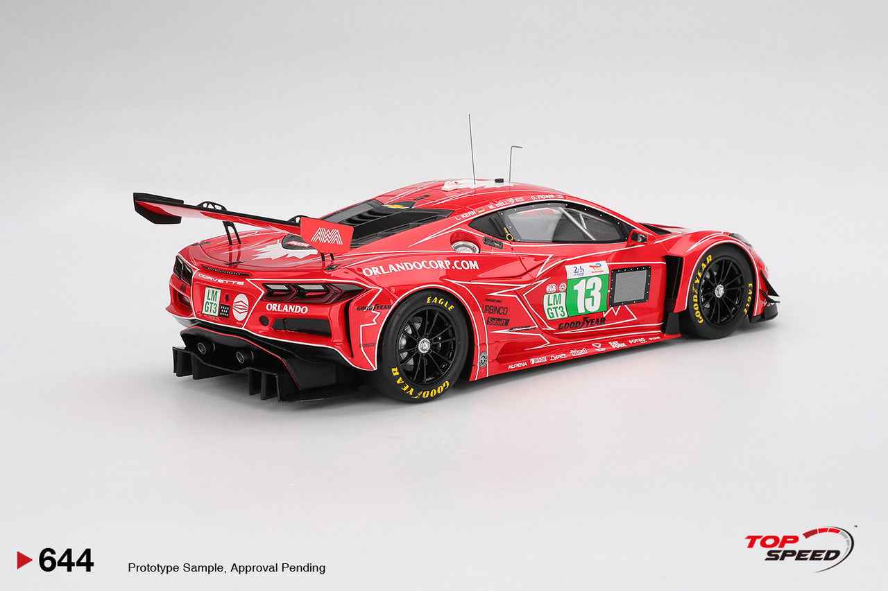 Topspeed Chevrolet Corvette C8 Z06 GT3.R #13 AWA Racing 2025 IMSA Le Mans 24hrs Red 1:18 Cartsfy Inc.
