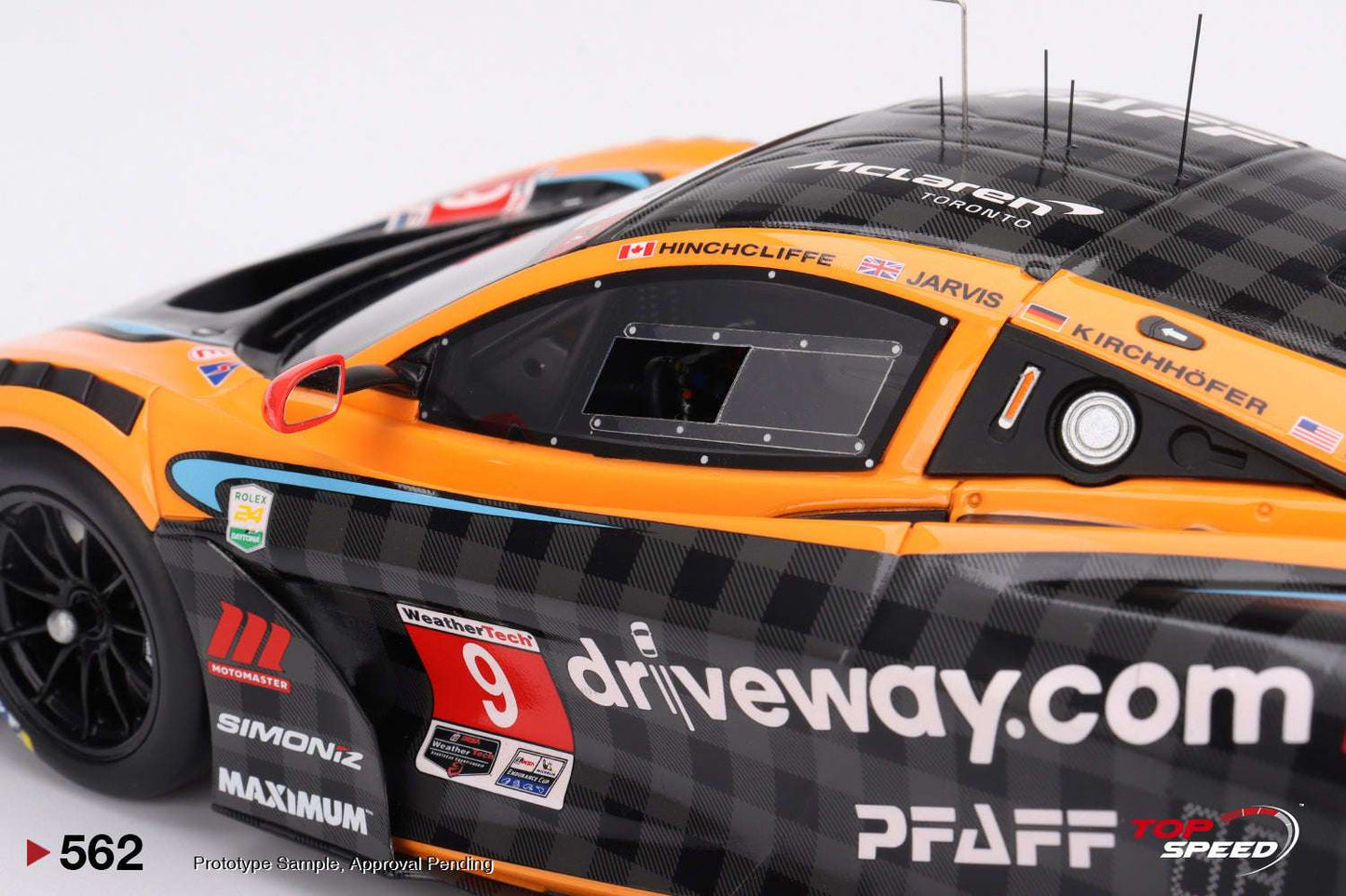 Topspeed Mclaren 720S GT3 EVO #9 Pfaff Motorsport 2024 IMSA Daytona 24hrs Orange 1:18 STM Diecast Default Title Default Title-