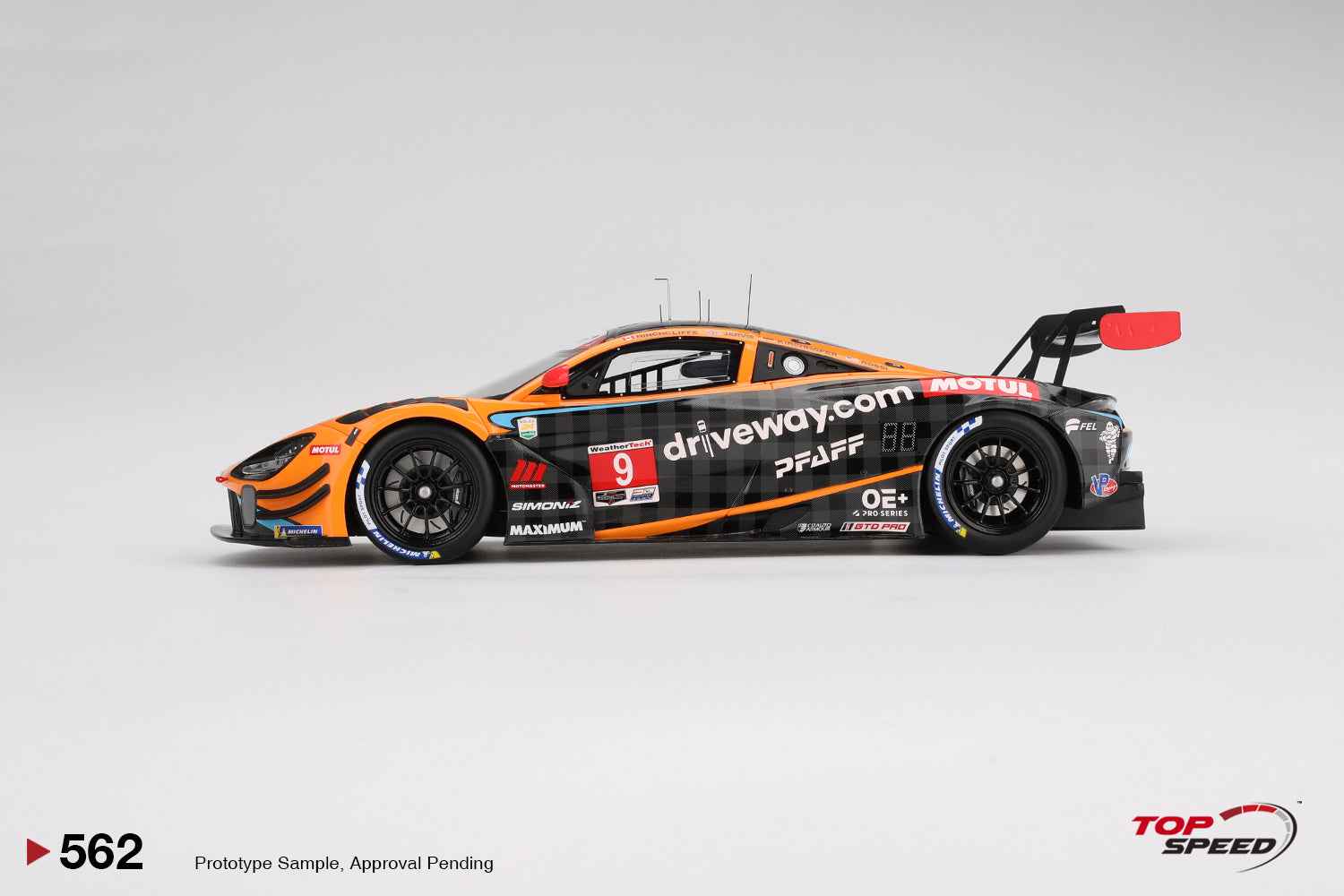 Topspeed Mclaren 720S GT3 EVO #9 Pfaff Motorsport 2024 IMSA Daytona 24hrs Orange 1:18 STM Diecast Default Title Default Title-