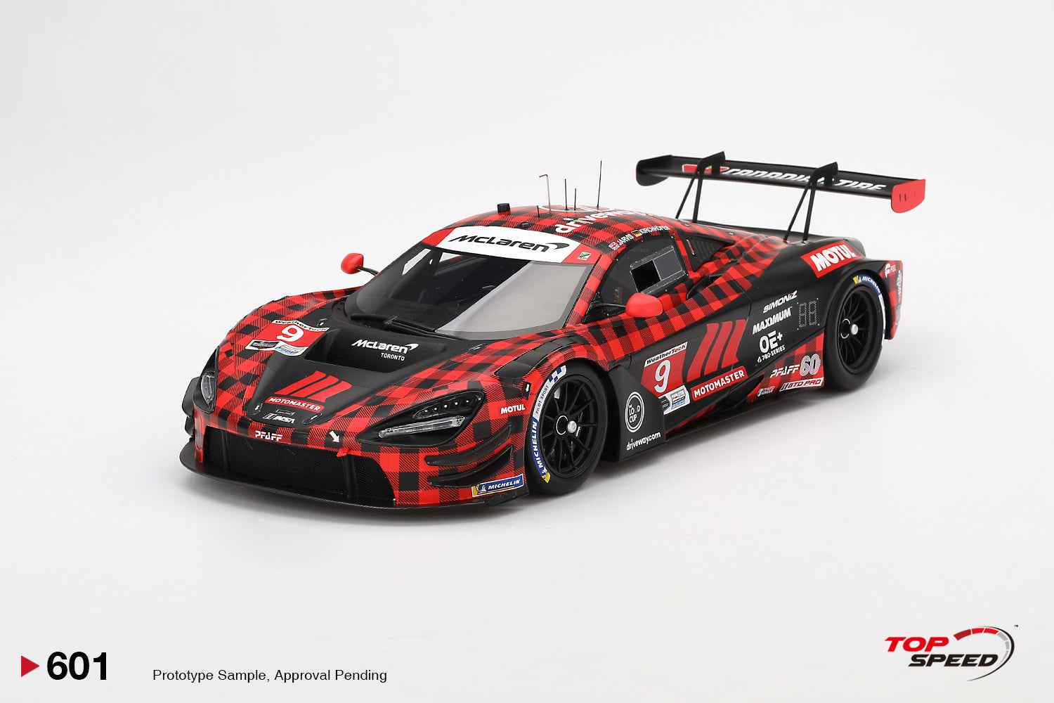 Topspeed Mclaren 720S GT3 EVO #9 Pfaff Motorsport Plaid 2024 IMSA Chevrolet Grand Prix Red 1:18 STM Diecast Default Title Default Title-